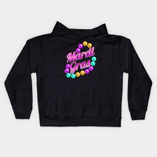 Purple Lettering With Beads For Mardi Gras Kids Hoodie